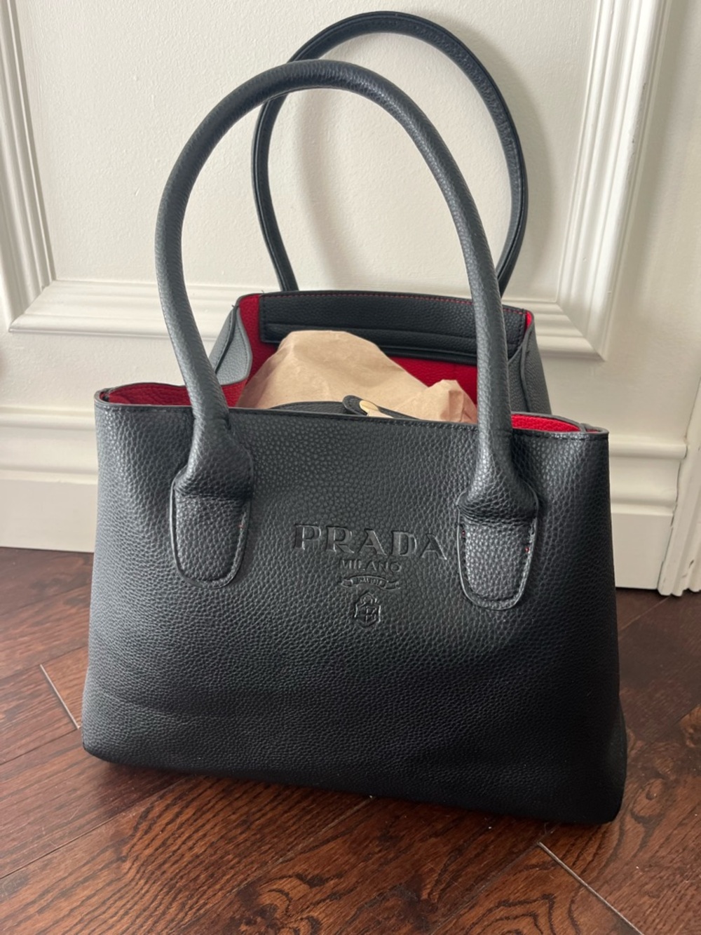 Black Purse with Red Interior